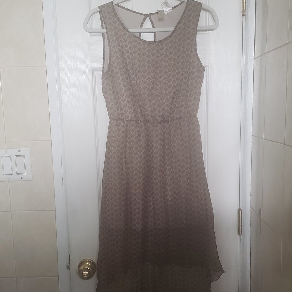 Lolas Collection Grey & Orange High-Low Sundress - Grey & Orange